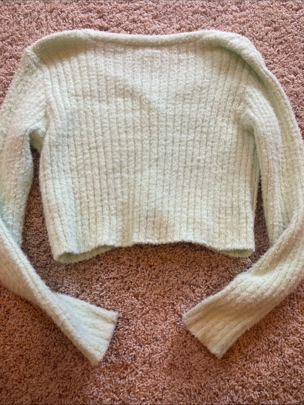 art class Light Sage Cropped Ribbed Button Cardigan - Picture 6 of 6